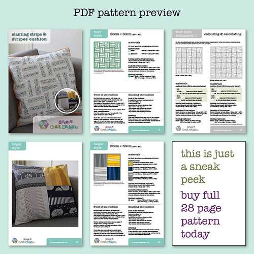 PDF preview slanting strips and stripes cushion