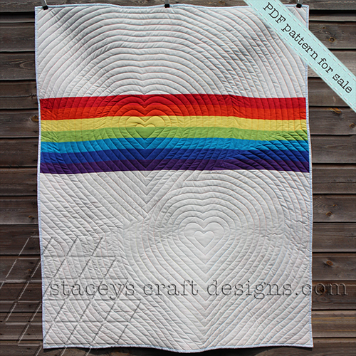 Rainbow Stripes Quilt PDF pattern by Staceys Craft Designs